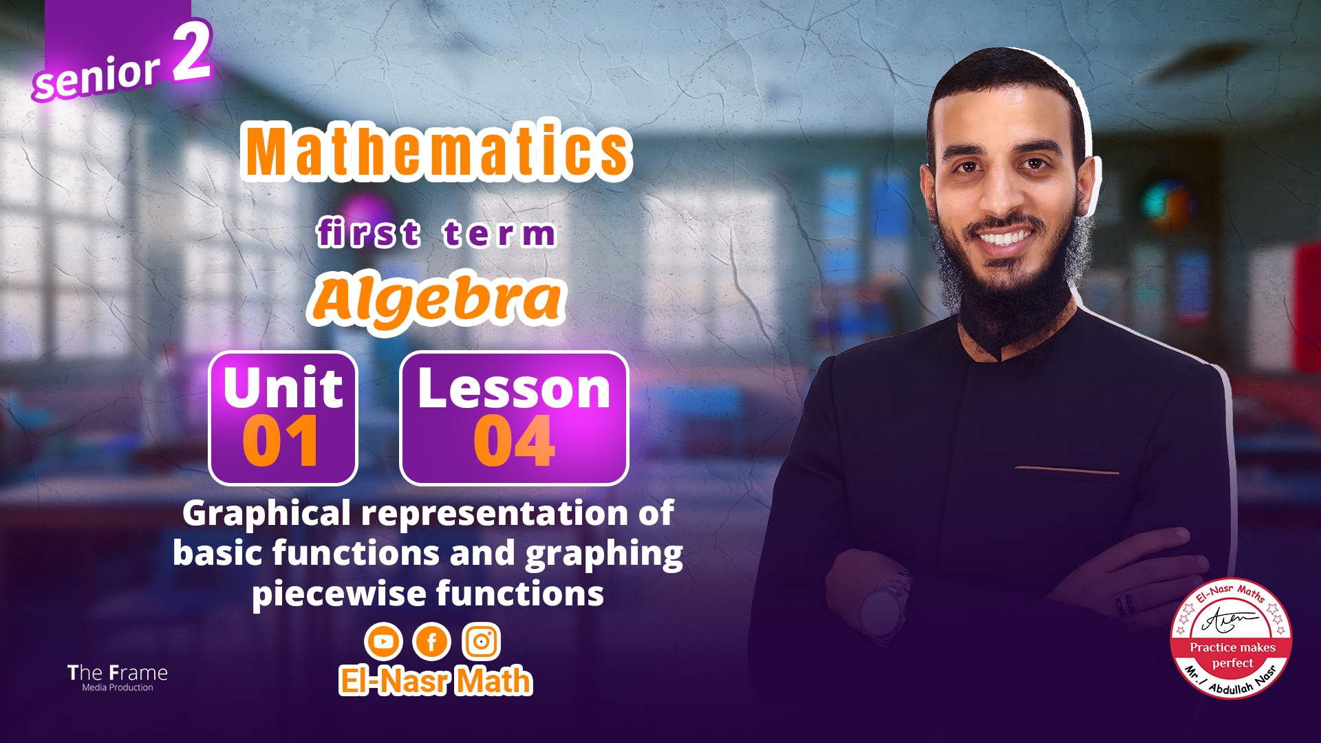 Exercise 4 - Graphical representation of basic functions and graphing piecewise functions -unit 1 - Algebra - senior 2 - term 1